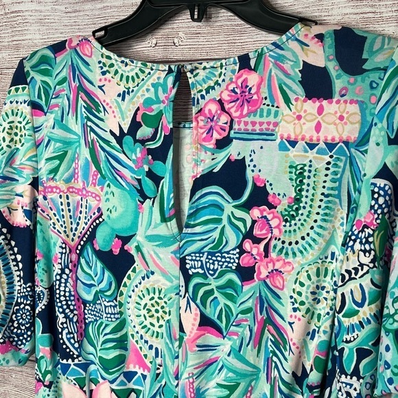 Lilly Pulitzer Britton Looking Sharp Short Romper Tropical Floral Print Size XS - Picture 8 of 10